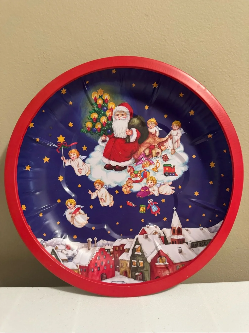 Vintage Christmas Tin Decor Tray